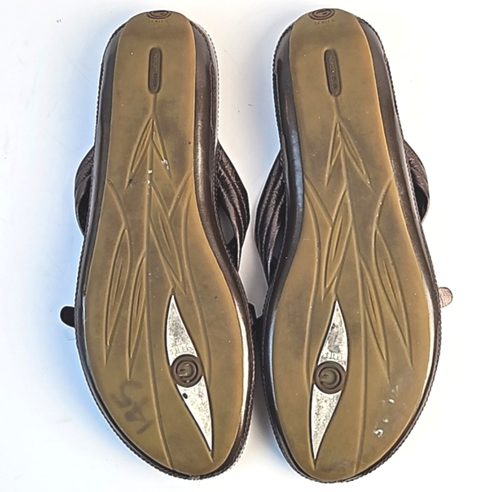 Cole Haan Brown Sandals with Crisscross Straps and Contoured Footbed - Picture 13 of 16
